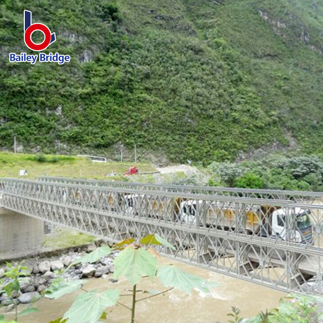 Pakyawan Bailey Bridge Load Capacity Mataas na Seguridad Temporary Steel Bridge