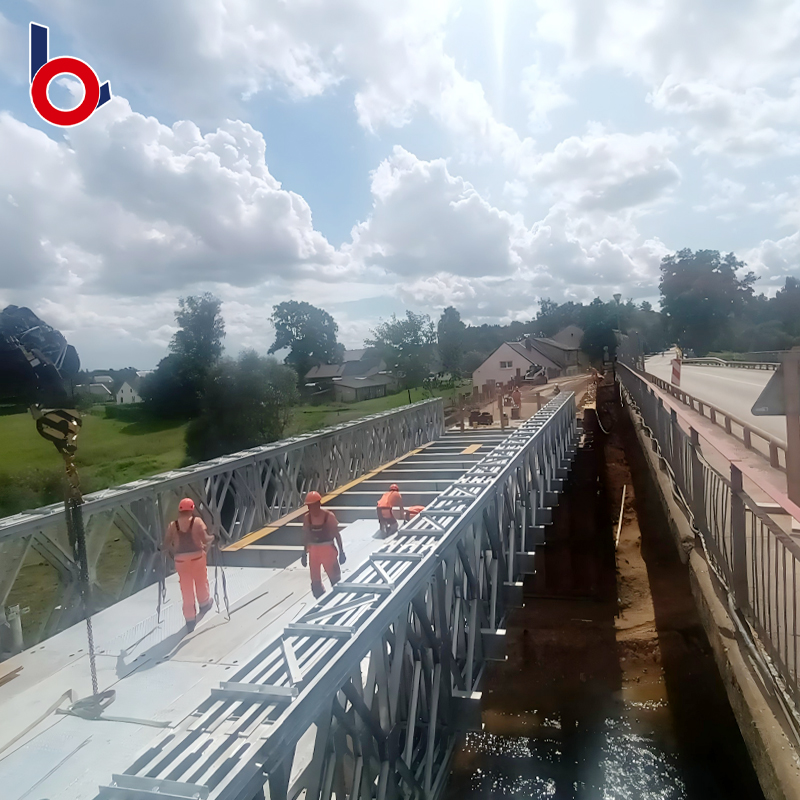 Customized Steel Structure Bailey Bridge Prefabricated Pedestrian Pansamantalang Bridge Steel Frame Truss Bridge