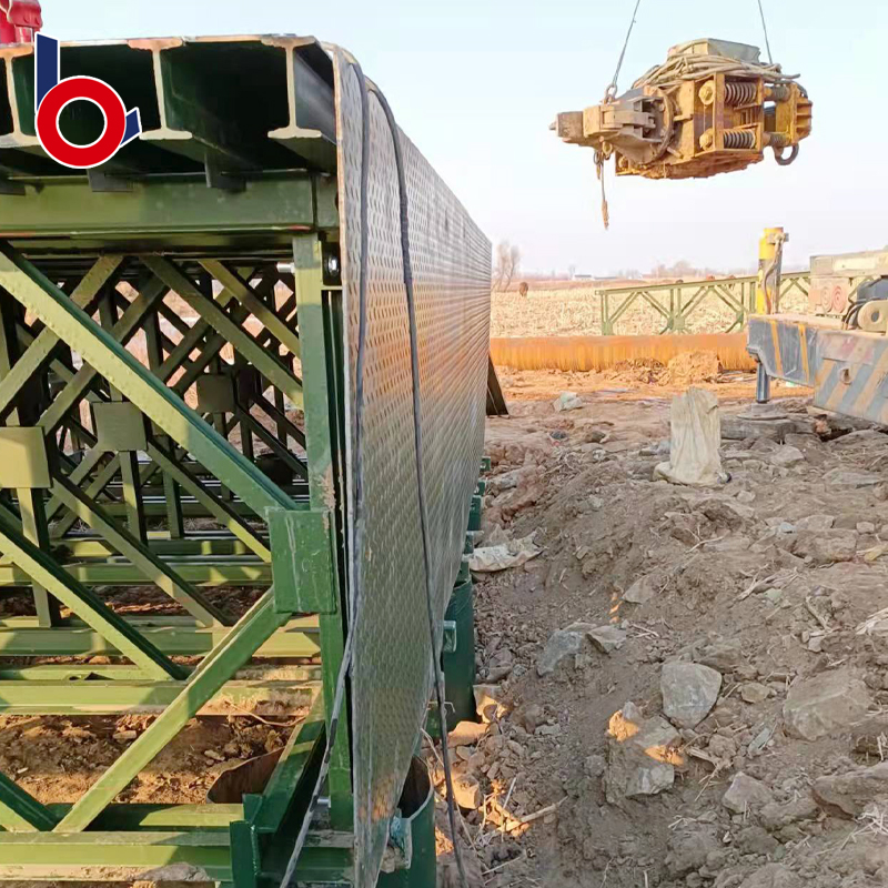 Bailey Bridge (CB-200, 39.624m Long, 18-Rows, Deck-Type, Single-Lane, Clear Width: 6m) sa Baihetan Hydropower Station, Qiaojia County, Sichuan Province