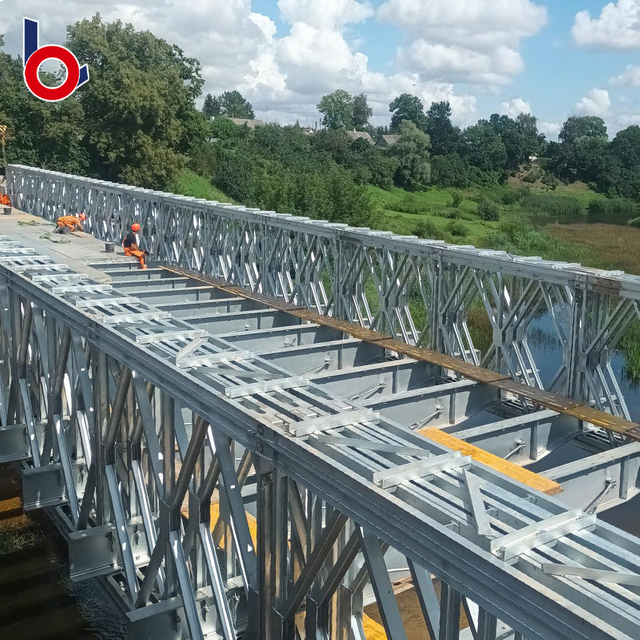 Customized Steel Structure Bailey Bridge Prefabricated Pedestrian Pansamantalang Bridge Steel Frame Truss Bridge