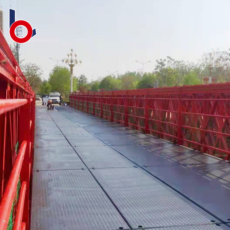 Bailey Bridge (HD-321, TSR) sa isang 42m prefabricated na tulay ng pedestrian sa Liaocheng, lungsod, lalawigan ng lungsod ng Shandong